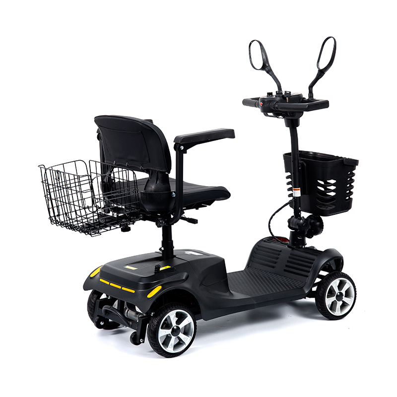 YL-07 4 Wheel Travel Foldable Electric Powered Mobility Scooter with Basket