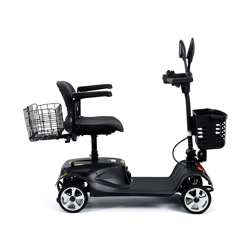 YL-07 4 Wheel Travel Foldable Electric Powered Mobility Scooter with Basket