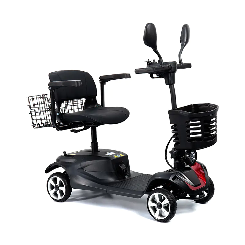 YL-07 4 Wheel Travel Foldable Electric Powered Mobility Scooter with Basket